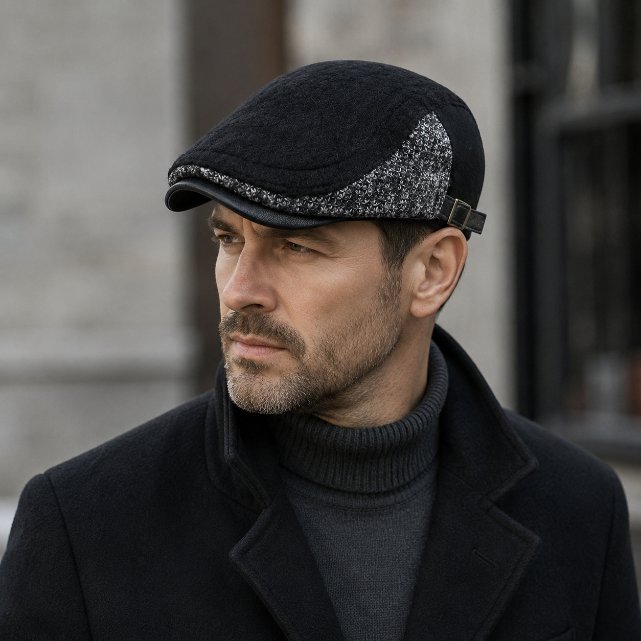 Patchwork Cotton Flat Cap – Adjustable Winter Flat Cap For Men | Hatloom