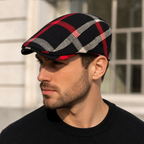 Tartan Cotton Flat Cap – Adjustable Plaid Hat For Men & Women Classic Style
