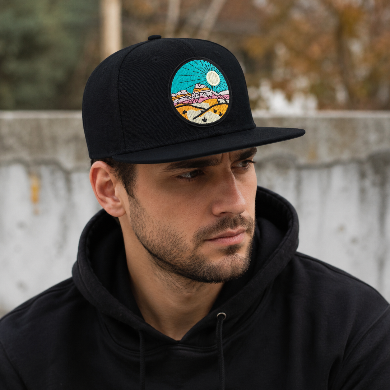 Black Snapback Cap – Adjustable Cotton Baseball Hat for Men & Women