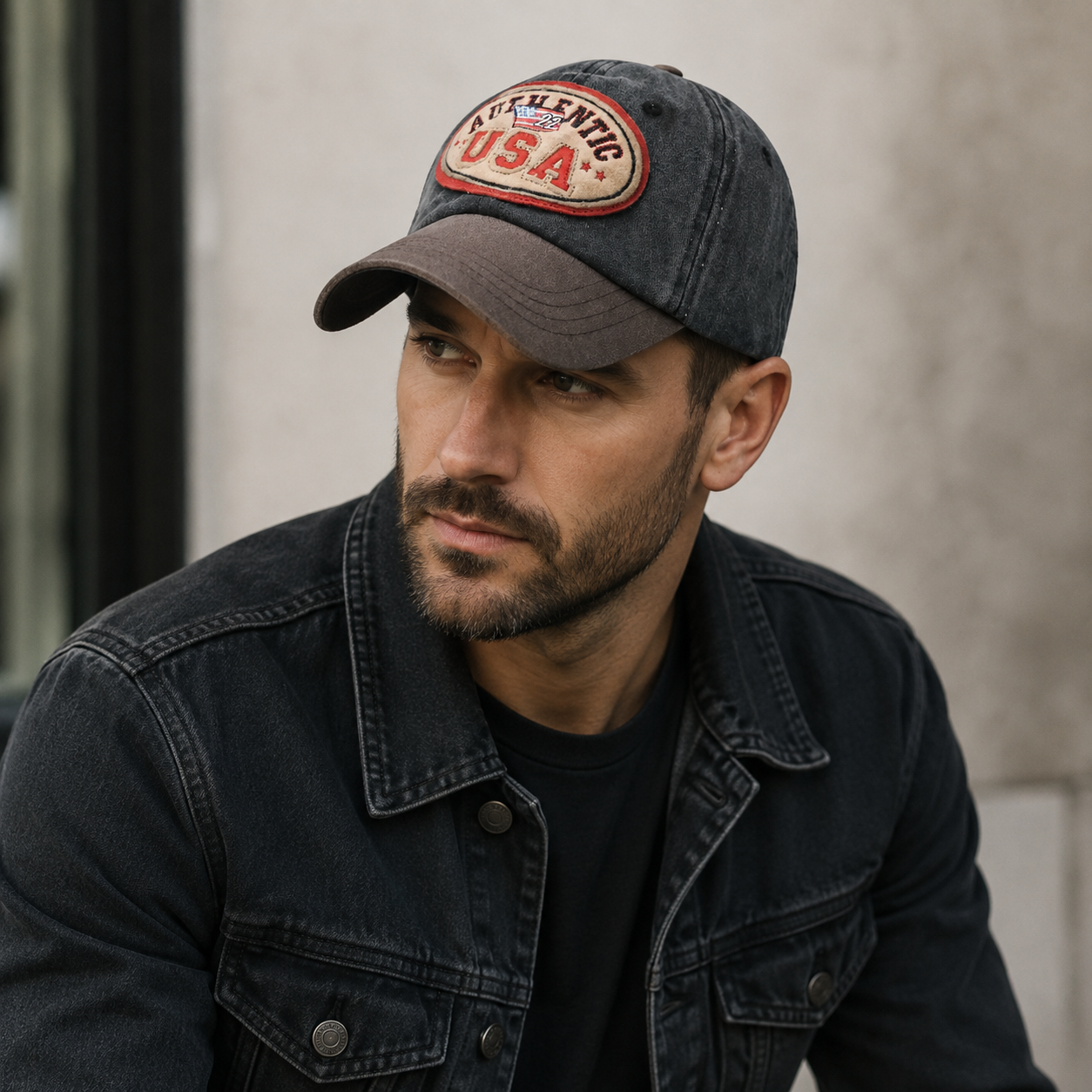 Washed Cotton Baseball Cap – Adjustable USA Cotton Hat With Embroidered Detail