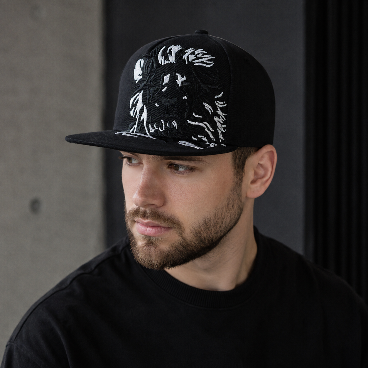 Snapback Cap Adjustable Cotton Acrylic Lion Logo Hat by Hatloom - Stylish Urban Headwear