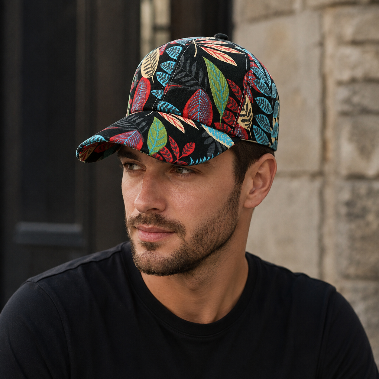 Vintage Baseball Cap – Adjustable Cotton Oakland Leaves Pattern Hat For Summer