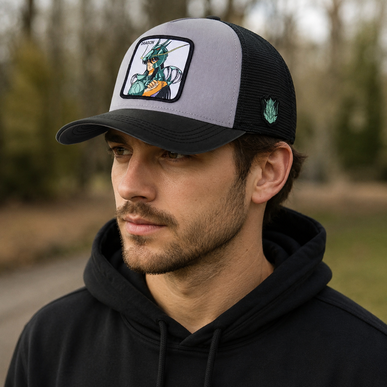 Saint Seiya Trucker Cap – Adjustable Cotton Mesh Baseball Style Hat 21.7-24 Inch