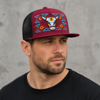 Bull Trucker Snapback Adjustable Baseball Hat – Breathable Embroidered Mesh Cap