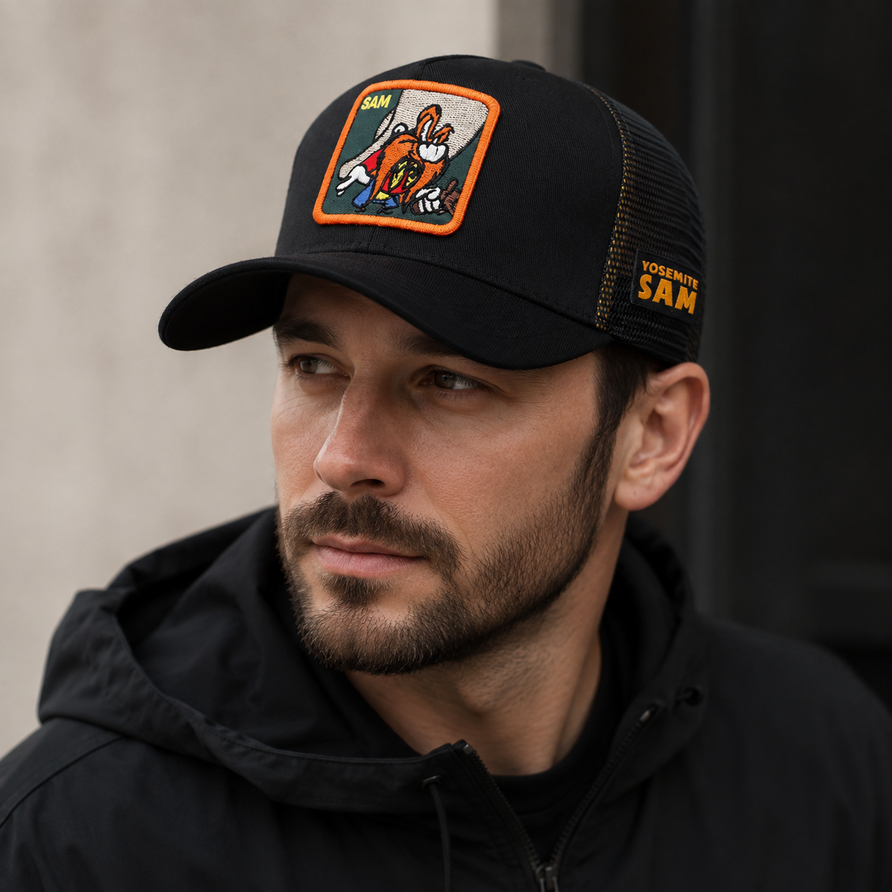 Yosemite Sam Trucker Cap – Adjustable Cotton Acrylic Breathable Mesh Hat