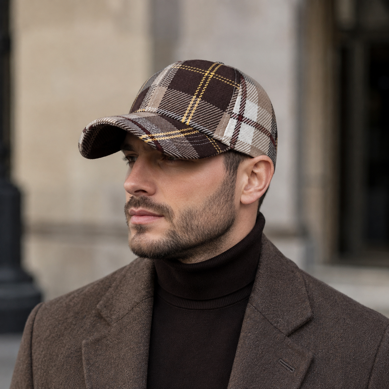 Tartan Baseball Cap – Adjustable Acrylic Hat With Classic Plaid Pattern