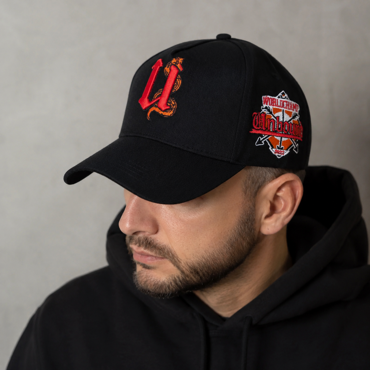 Gothic Baseball Cap – Adjustable Cotton Acrylic Hatloom Cap with Snake Embroidery