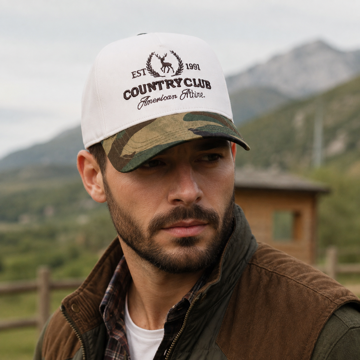 Beige Baseball Cap – Adjustable Cotton Acrylic Country Club Hat With Embroidered Logo