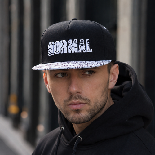 Abstract Snapback Cap - Cotton Adjustable Baseball Hat With Embroidered Logo Design