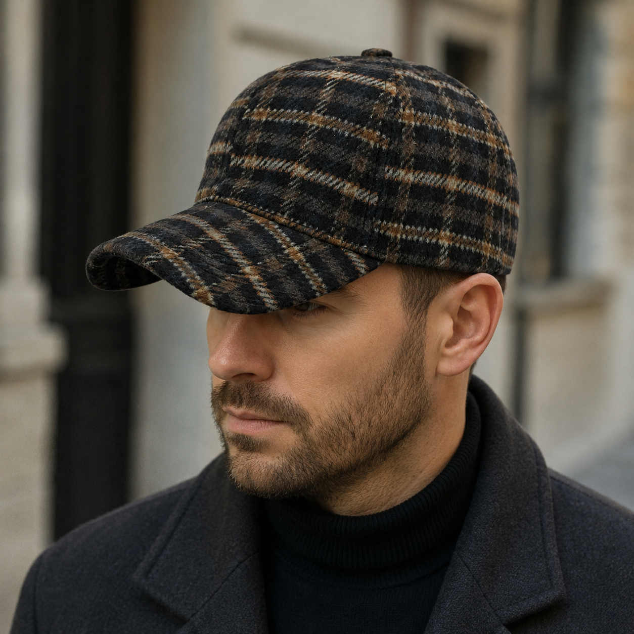 Vintage Tartan Cap – Adjustable Organic Cotton Baseball Hat With Plaid Pattern