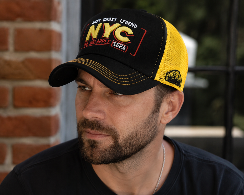 NYC Trucker Cap – Adjustable Cotton Mesh Back Hat for Outdoor Use