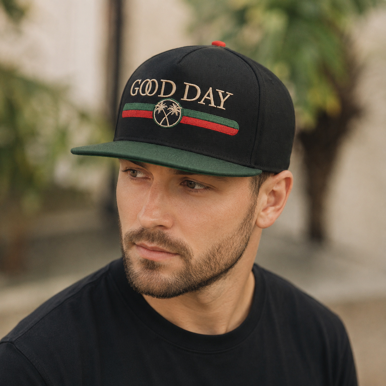 Black Snapback Cap - Adjustable Cotton Baseball Hat for Men & Women