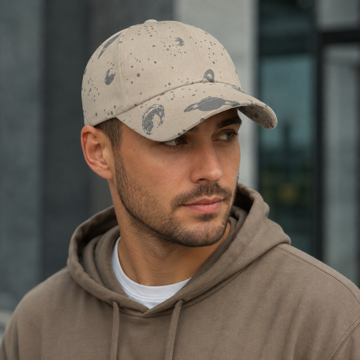 Stars Planets Baseball Cap – Adjustable Cotton Hat with Celestial Pattern Design