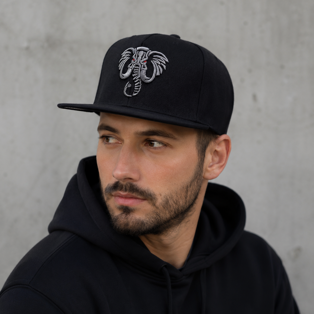 Black Snapback Cap – Adjustable Acrylic Baseball Snapback Hat for Streetwear Style