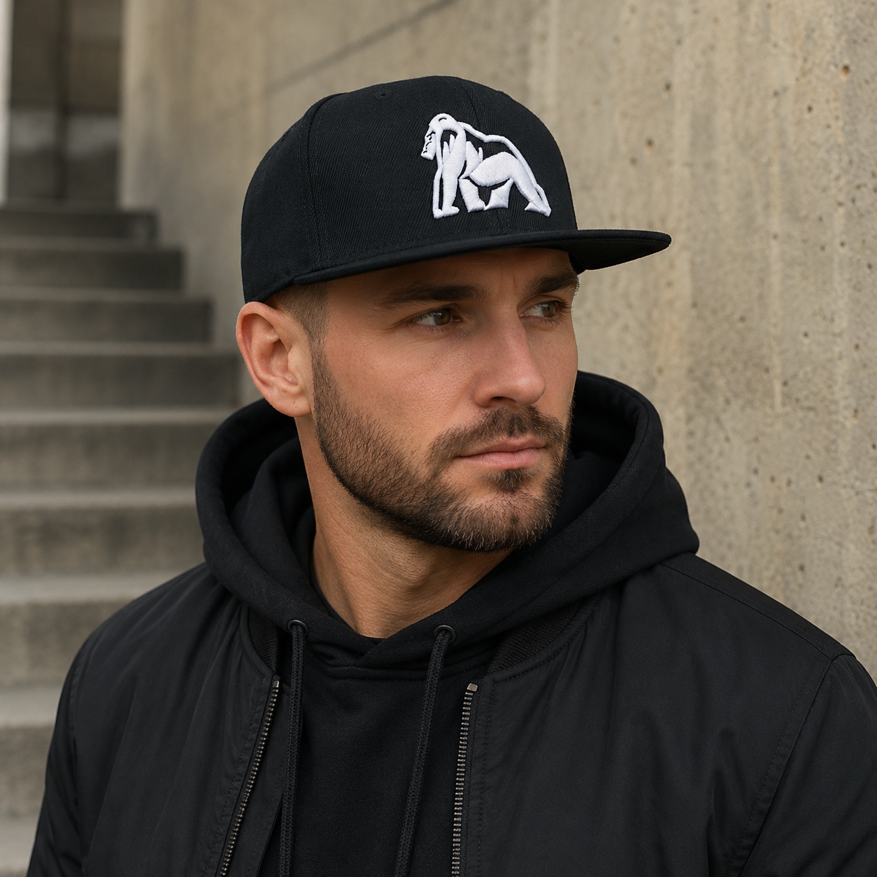 Black Snapback Cap – Adjustable Acrylic Snapback Hat for Men & Women