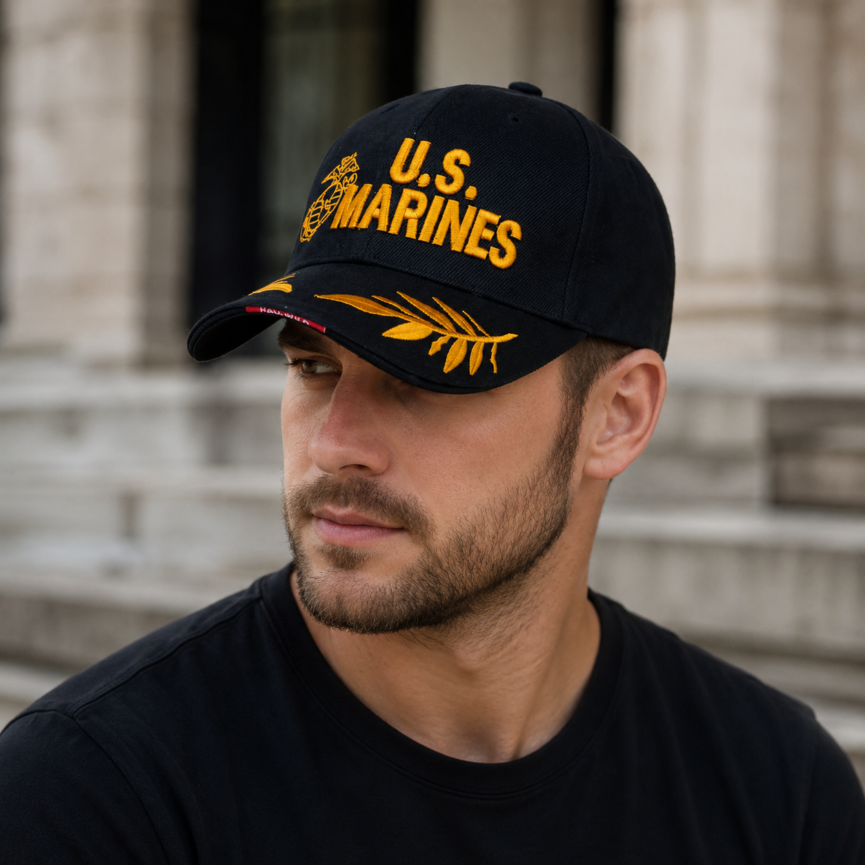 U.S. Marines Baseball Cap – Adjustable Cotton Acrylic Blend Military Style Hat