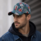 Vintage Baseball Cap – Adjustable Patchwork English Flag Acrylic Hat