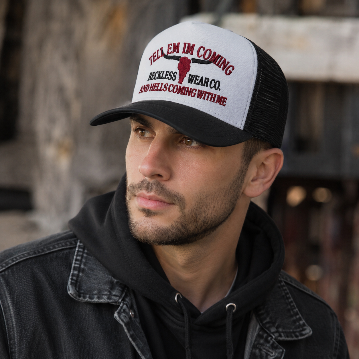 Trucker Snapback Cap – Adjustable Cotton Acrylic Mesh Baseball Hat With Embroidered Logo