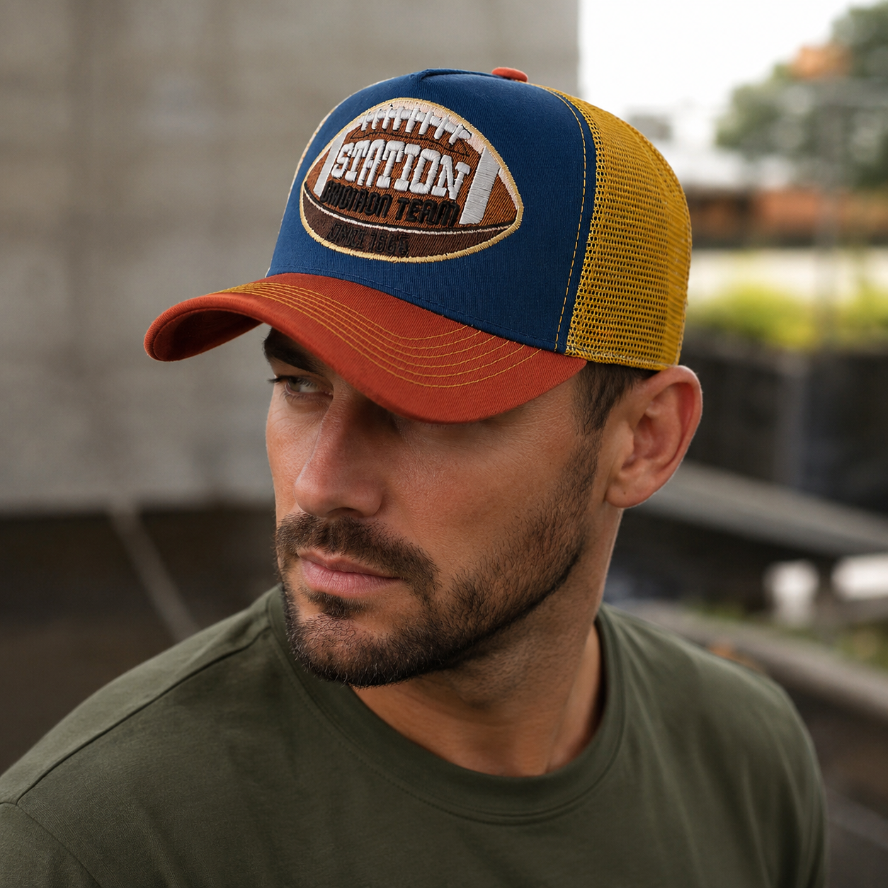 Trucker Cap Adjustable Team Station Hatloom Caps - Breathable Mesh Back Hat