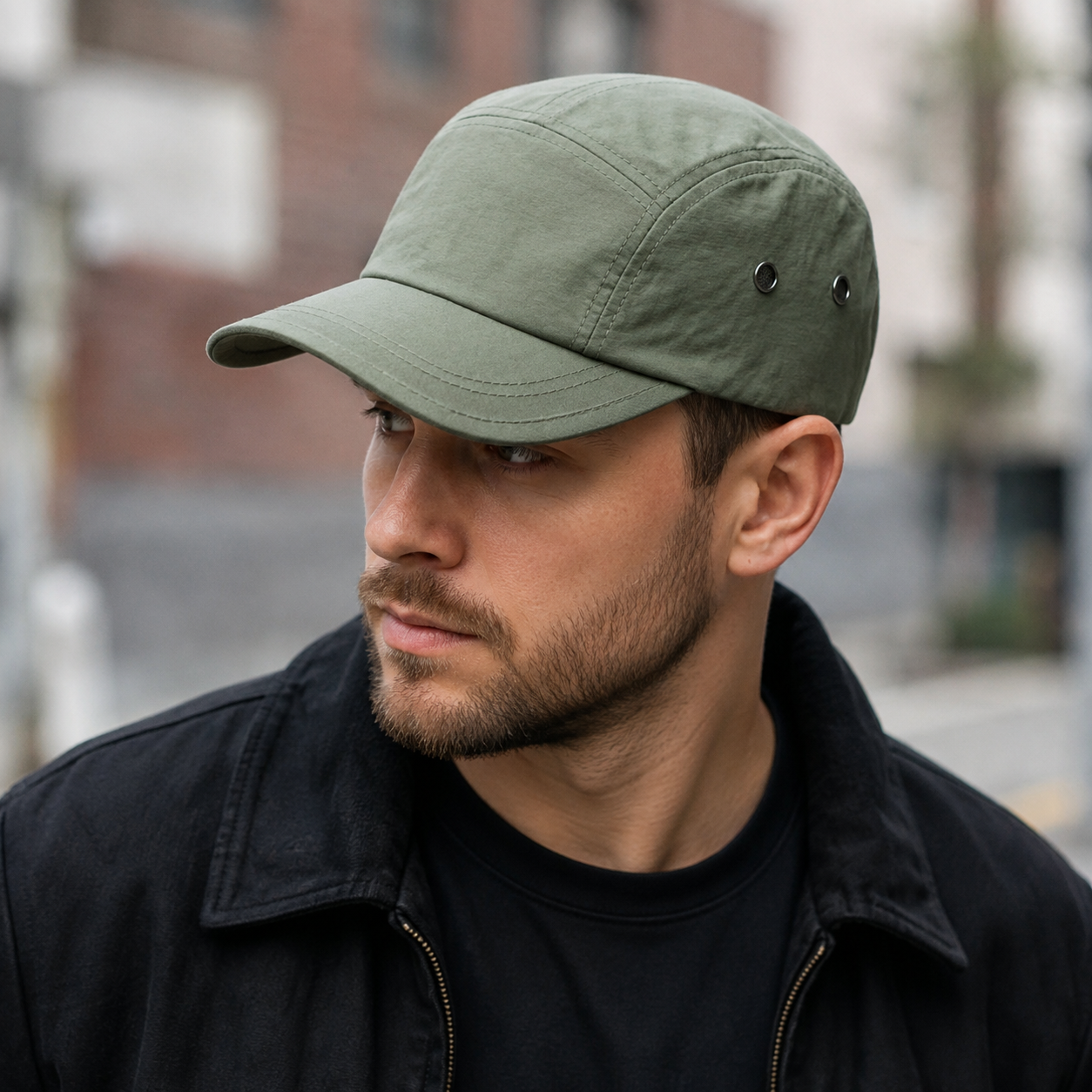 Flat Visor Cap – Adjustable 5 Panel Hat With Breathable Organic Cotton Mesh