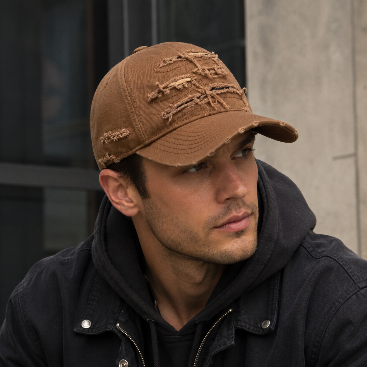 Ripped Cotton Baseball Cap – Adjustable Organic Hat | Breathable Summer Headwear