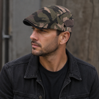 Camouflage Flat Cap – Adjustable Cotton Hat Size 54-60 cm | Unisex Casual Style