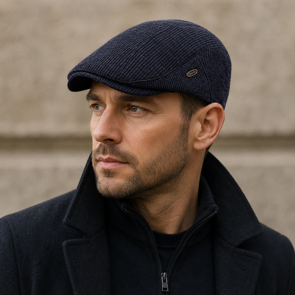 Striped Flat Cap - Adjustable Cotton Classic Vintage Unisex Hat Style