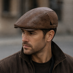 Leather Flat Cap – Adjustable Vegan Leather Cap With Soft Cotton Lining