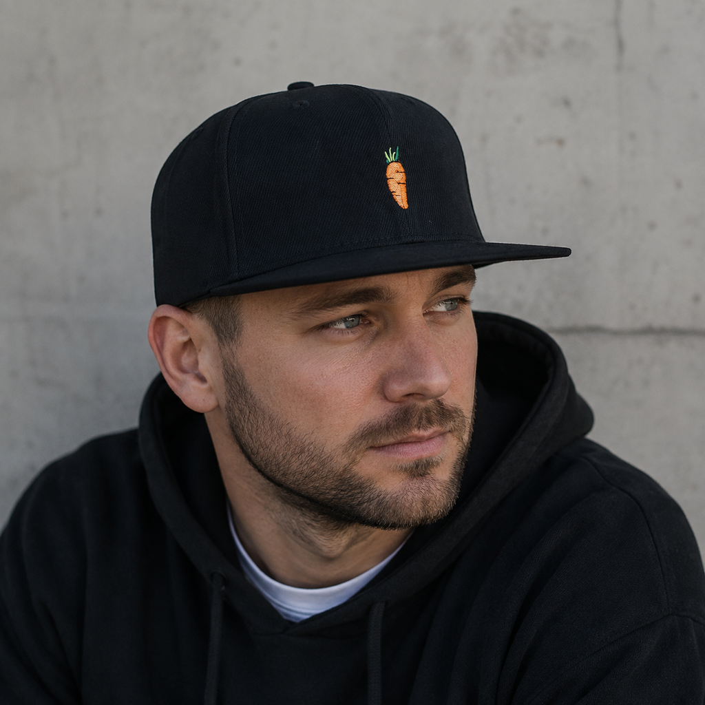 Black Snapback Cap – Adjustable Mesh Hat With Urban Style Design