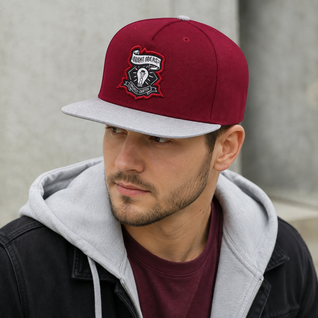 Bicolor Snapback Cap – Adjustable Acrylic Baseball Hat With Breathable Strap