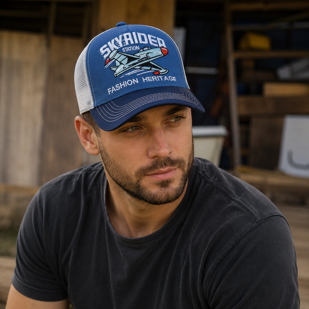 Baseball Trucker Cap – Adjustable Cotton Mesh Hat With Breathable Embroidered Logo