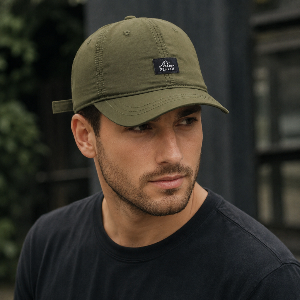 Short Brim Baseball Cap – Adjustable Cotton Acrylic Hat With Embroidered Logo