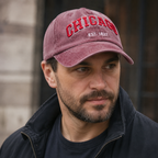Washed Cotton Baseball Cap - Adjustable Chicago Dad Hat With Embroidered Logo