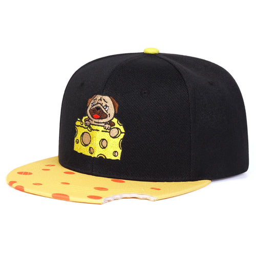 Black Cheesy Bulldog Snapback back view