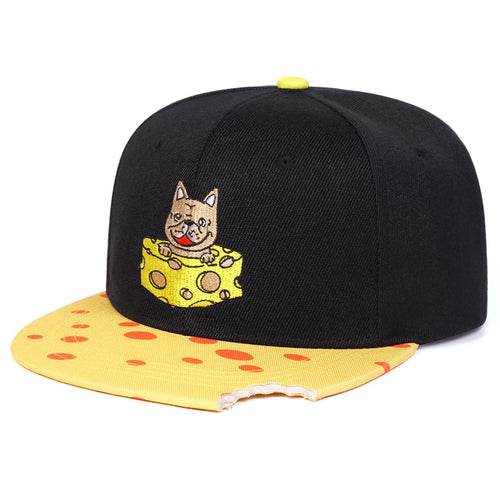 Black Cheesy Bulldog Snapback back view