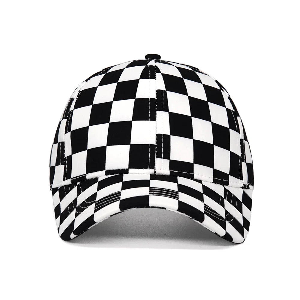 Chessboard Lattice Plaid Baseball Cap