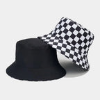 Chessboard Plaid Reversible Bucket Hat