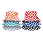 Chessboard Plaid Reversible Bucket Hat