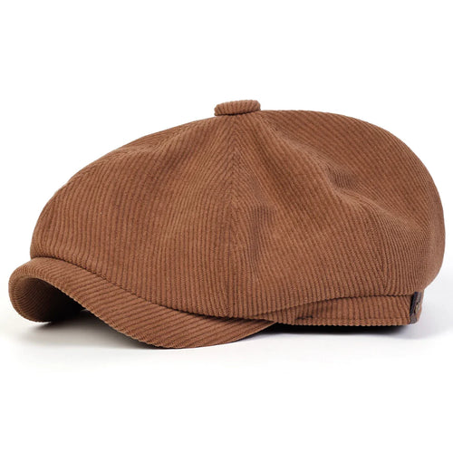 Brown Corduroy Newsboy Cap