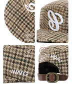 Chicago Vintage Beige Houndstooth Wool Snapback Cap