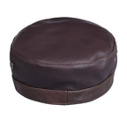 Chicago Plain Genuine Leather Army Cap