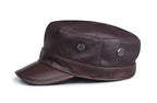 Chicago Plain Genuine Leather Army Cap