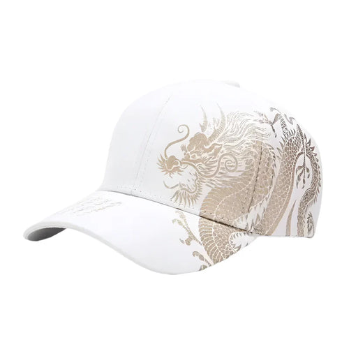 White Chinese Dragon Baseball Cap
