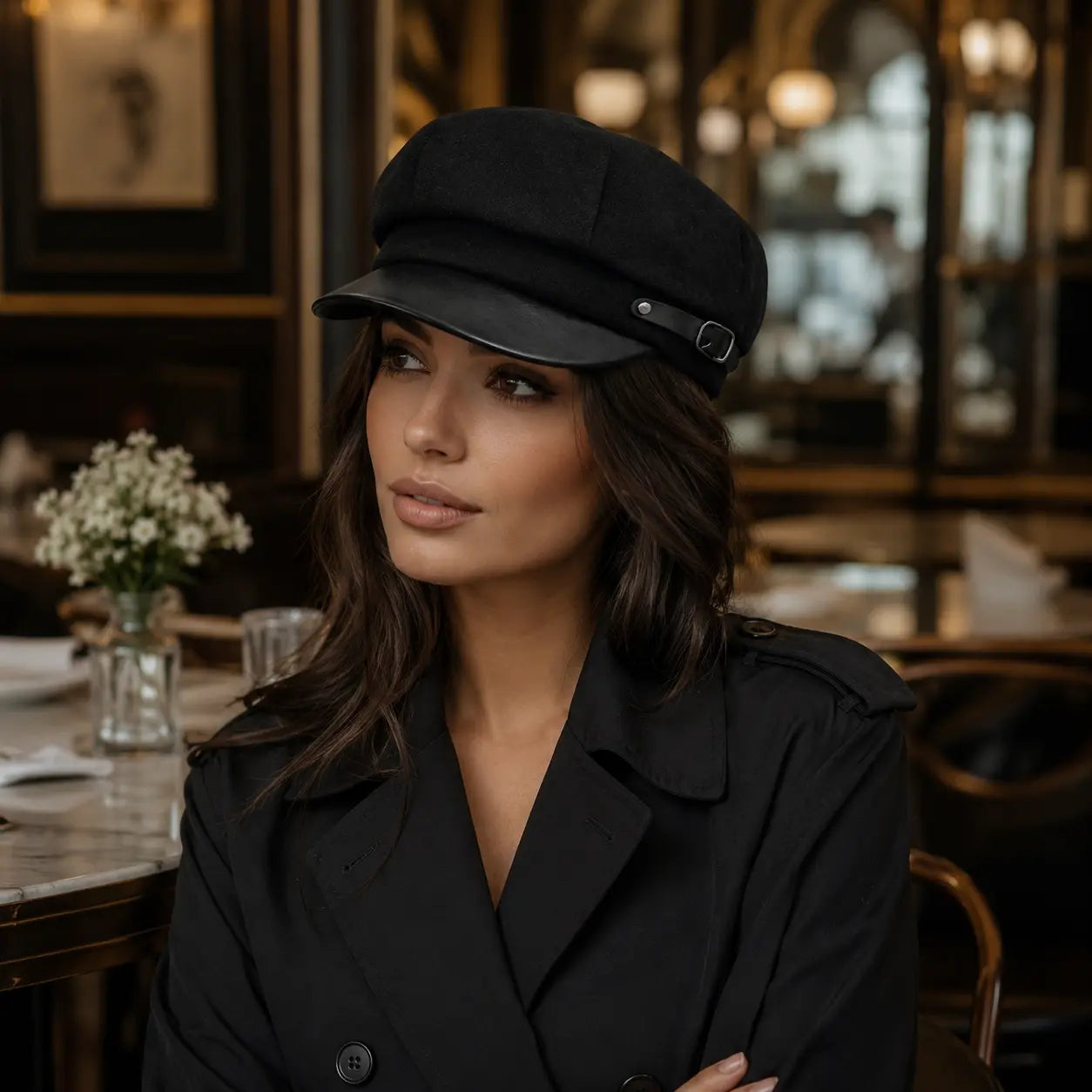 Chloé Women Cotton 6-Panels Newsboy Cap