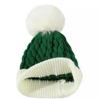 Christmas Knitted Bicolor Pom Pom Beanie