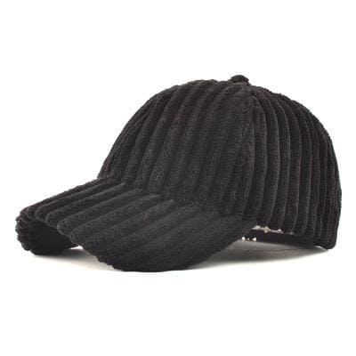 Black Corduroy Baseball Cap