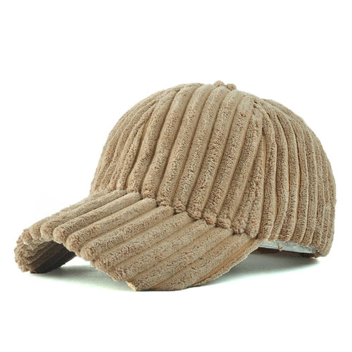 Khaki Corduroy Baseball Cap
