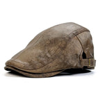 Clapton Retro Distressed Suede Duckbill Flat Cap