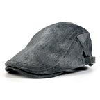 Clapton Retro Distressed Suede Duckbill Flat Cap