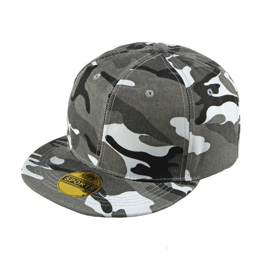 Gray Camouflage Snapback Cap